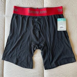 NWT Tommy John Second Skin Boxer Briefs Black Size Small 6"